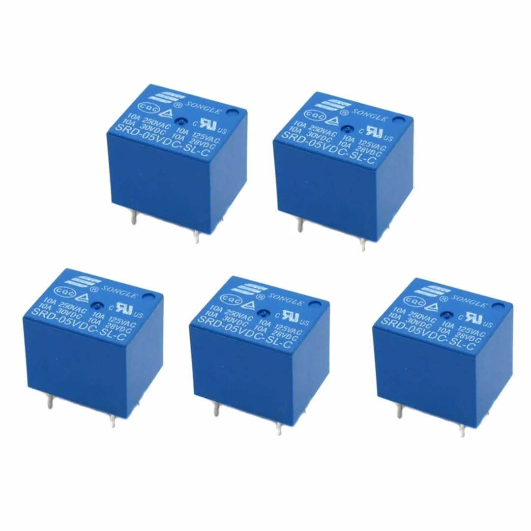 2pcs / 5pcs / 10pcs SRD-05VDC-SL-C Power Relay T73-5V DC 5V 10A 5 Pin Mayitr Durable Relays Electrical Supplies