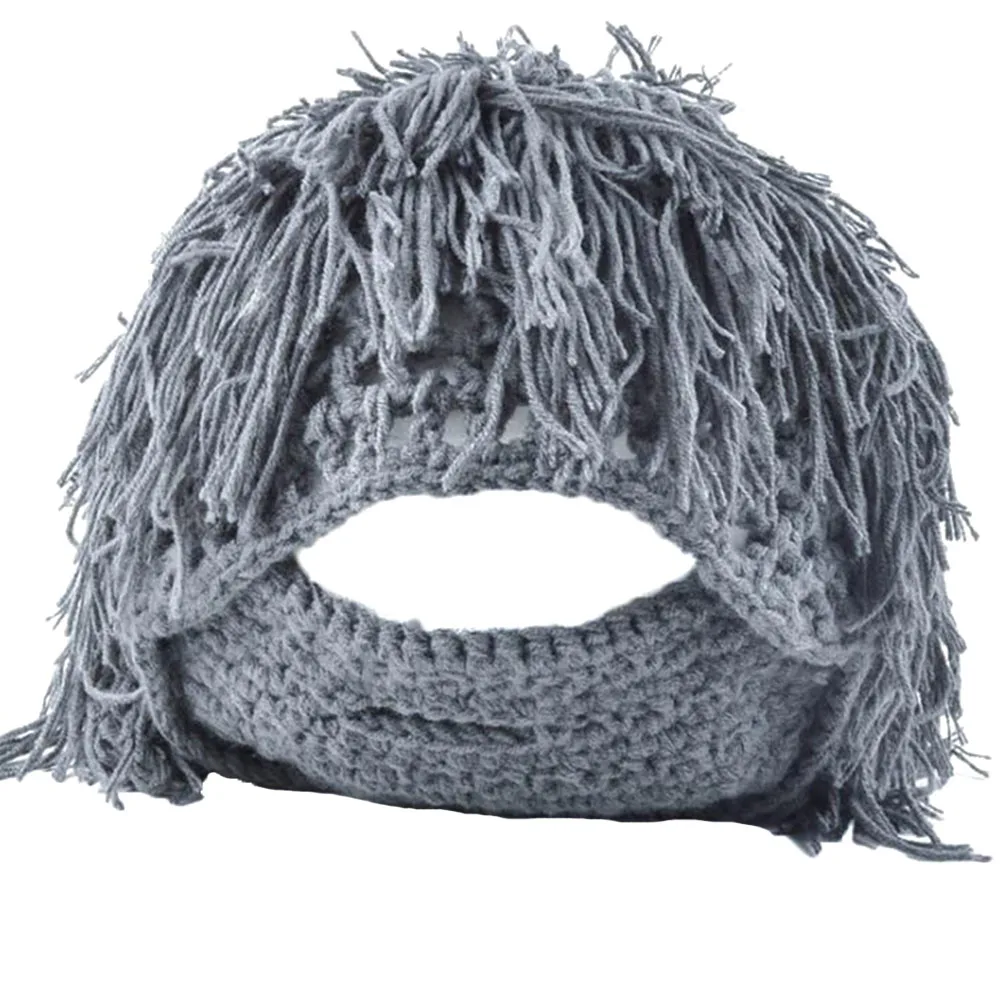 

Gifts Funny Mustache Beanies For Children & Adult Xmas Party Caps New Year Warm Winter Knitted Wig Beard Hats Christmas