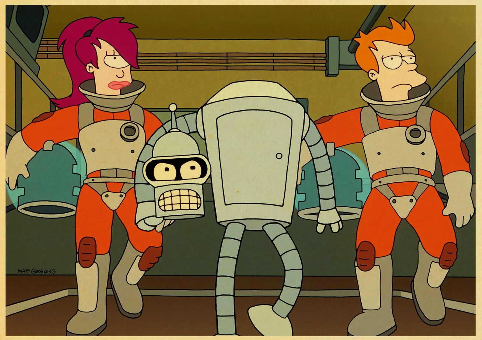 ВИНТАЖНЫЙ ПЛАКАТ мультфильм FUTURAMA живопись Ретро плакат крафт-бумага для декора на стену для дома и бара - Цвет: D130