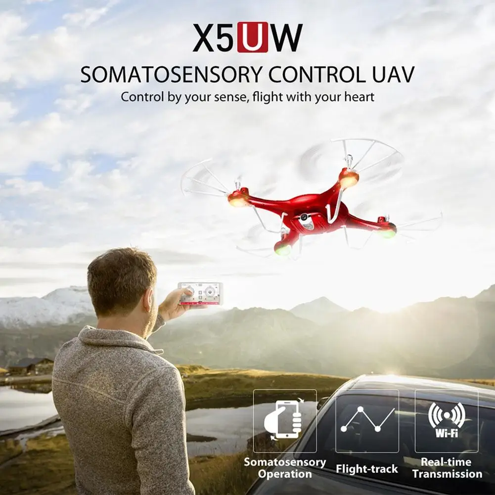 SYMA X5UW Двойной аккумулятор RC Квадрокоптер HD аэрофотосъемка беспилотный самолет игрушки