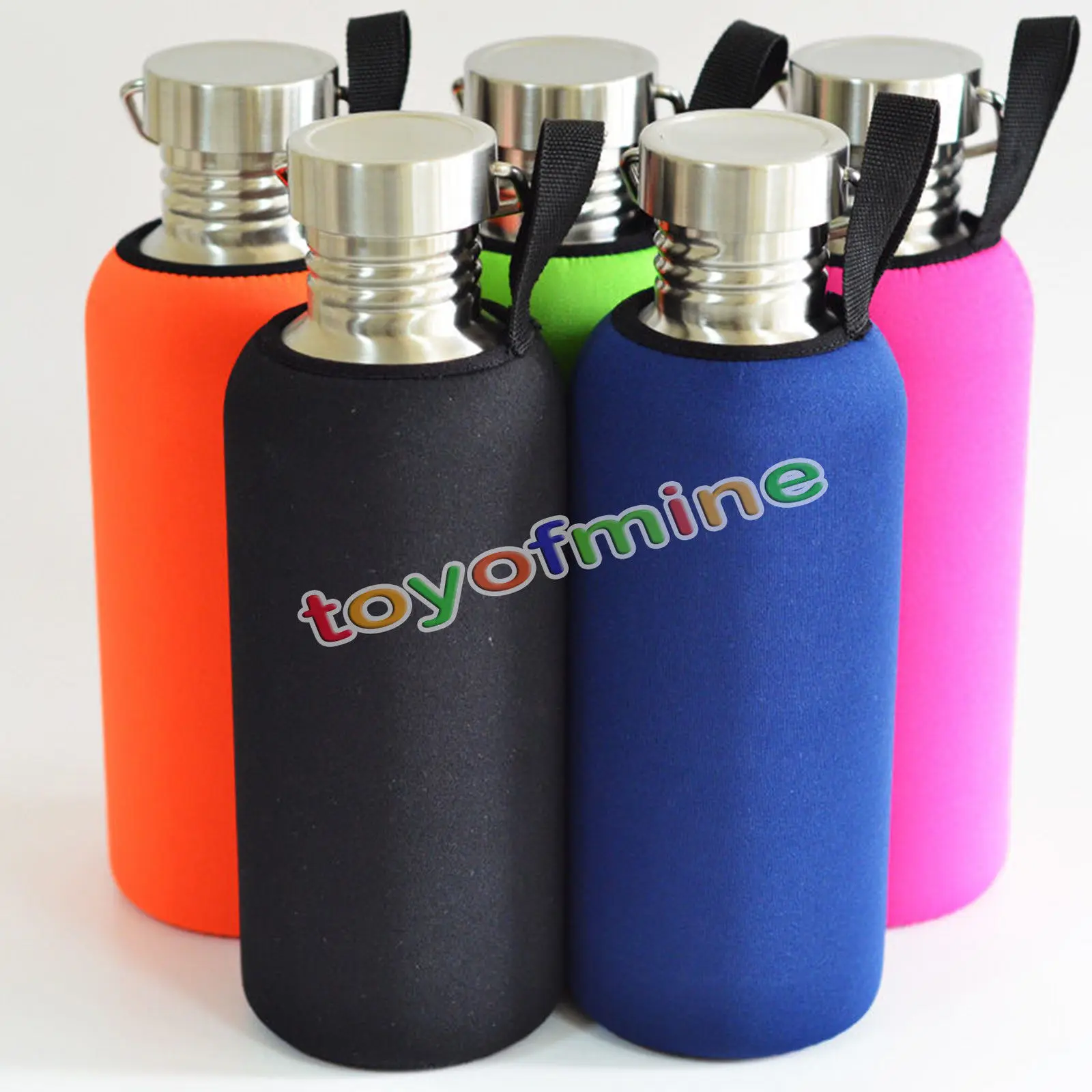 Portable Sport Water Bottle Case Insulated Wide Mouth Bag Pouch Holder Sleeve Carrier1000MLin