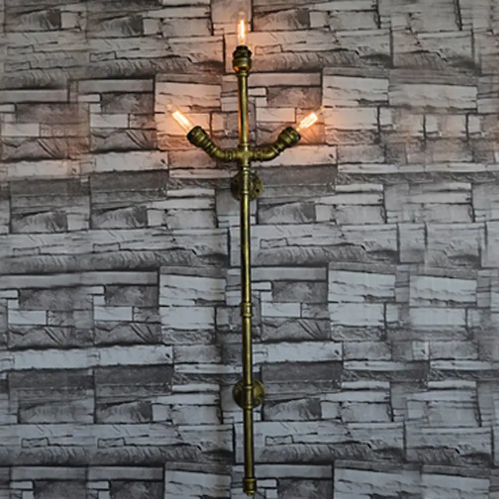 

120 CM Retro American Industrial Wall Lamp Vintage Metal 3 Heads Water Pipe Wall Light Restaurant Bar Coffee Shop Wall Sconces