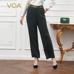 Voa шёлковый брюки для девочек офисные для женщин длинные брюки большой размеры повседневное K685