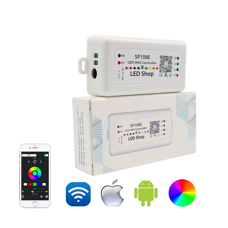 SP105E SP107E SP108E волшебная музыка Wifi светодиодный контроллер Bluetooth SPI для IC пикселей огни WS2801 WS2811 WS2812B WS2813 Пиксельная полоса
