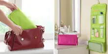 Hot Portátil Pendurado Saco Organizador Dobrável Maquiagem Cosméticos Caixa De Armazenamento Sacos de Viagem de Higiene Pessoal Wash Acessórios Do Banheiro