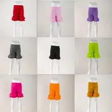 Эксклюзивная летняя одежда для детей; Детские шорты с рюшами для маленьких девочек; хлопковые брюки для девочек