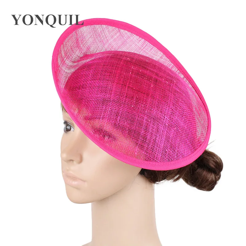 Ярко розовый 10 &quot/25 см Sinamay вуалетки основа Millinery Вуалетка шляпа ремесло