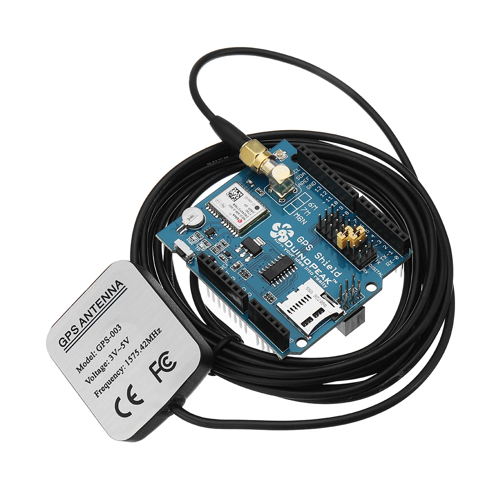 

6M GPS Shield Expansion Board With SD Card Slot Active GPS Antenna Module