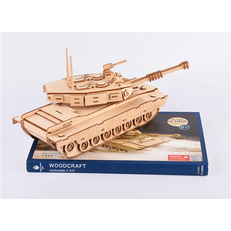 3D DIY деревянная игрушка пазл Военная серия M1 основной боевой танк модель