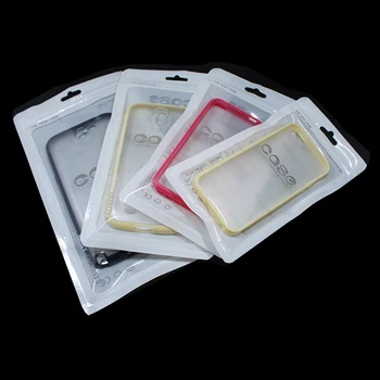 

800Pcs Wholesale Plastic White Case Printed Phone Case Ziplock Packaging Bag with Euro Hang Hole Case for Samsung Galaxy iPhone