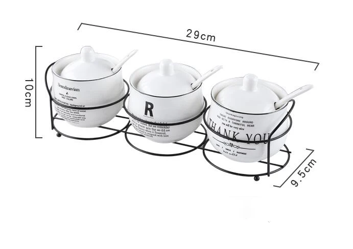 Северная Европа английские буквы сахарница домашняя кухня 3 в 1 набор керамики для соли и специй Приправа горшок банки с 3 ложками