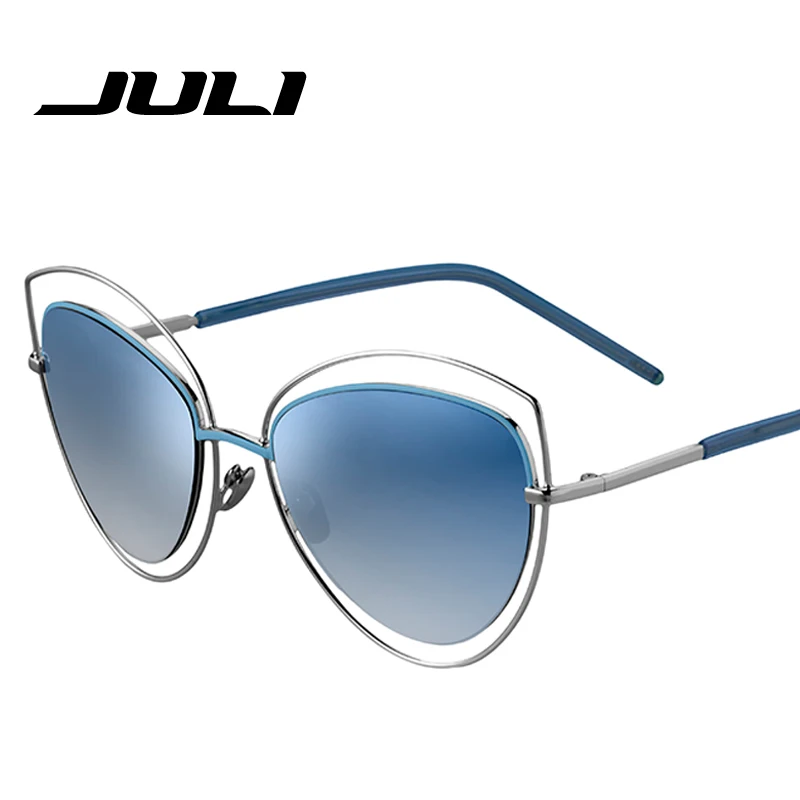 JULI Женская Мода Солнцезащитные Очки Кошачьи Глаза Luxury Brand Design Vintage очки Женский