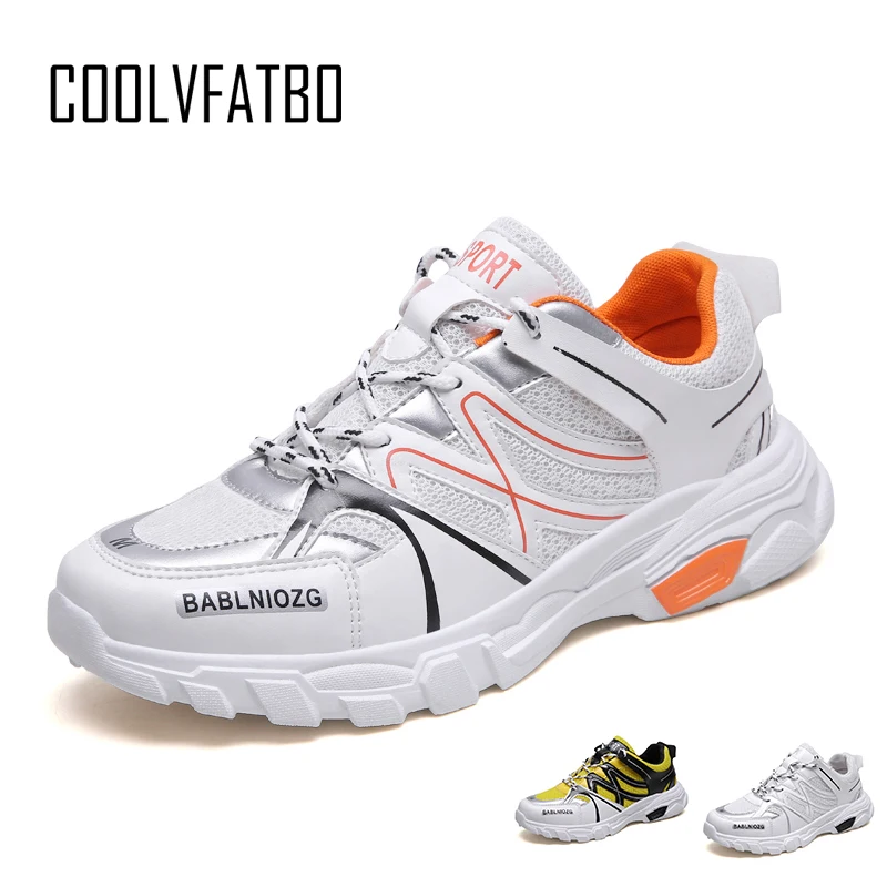 

COOLVFATBO Casual Shoes Men Breathable Sneakers high quality adults New Trend Fashion Cheap Lace Up Color matching Zapatilla