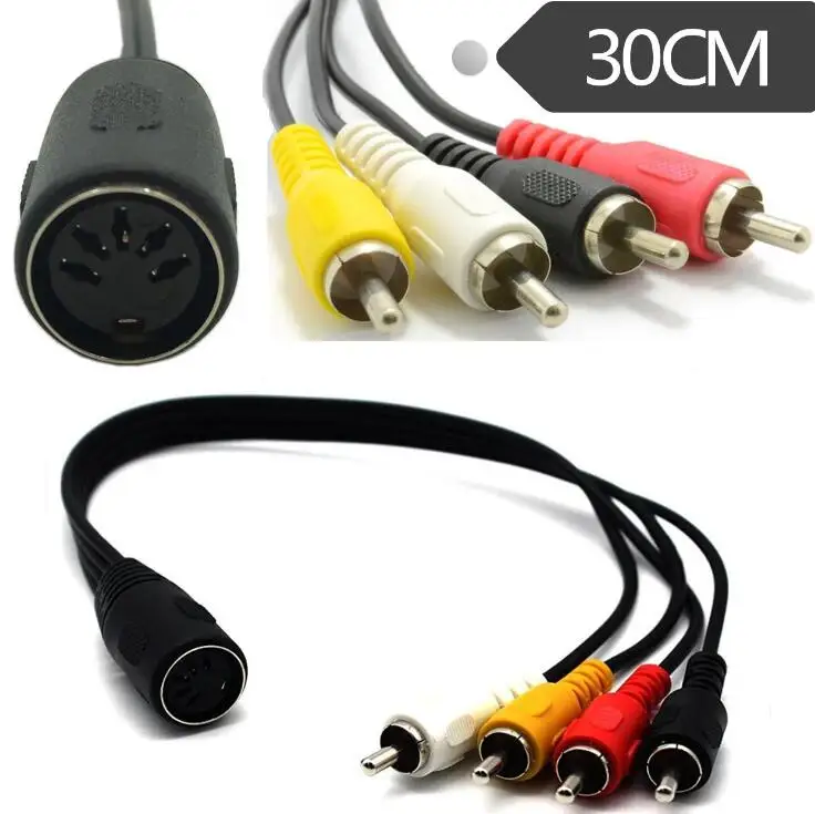 

LBSC 5 Pin Female Din Plug to 4 x RCA Phono Male Plugs Audio Cable