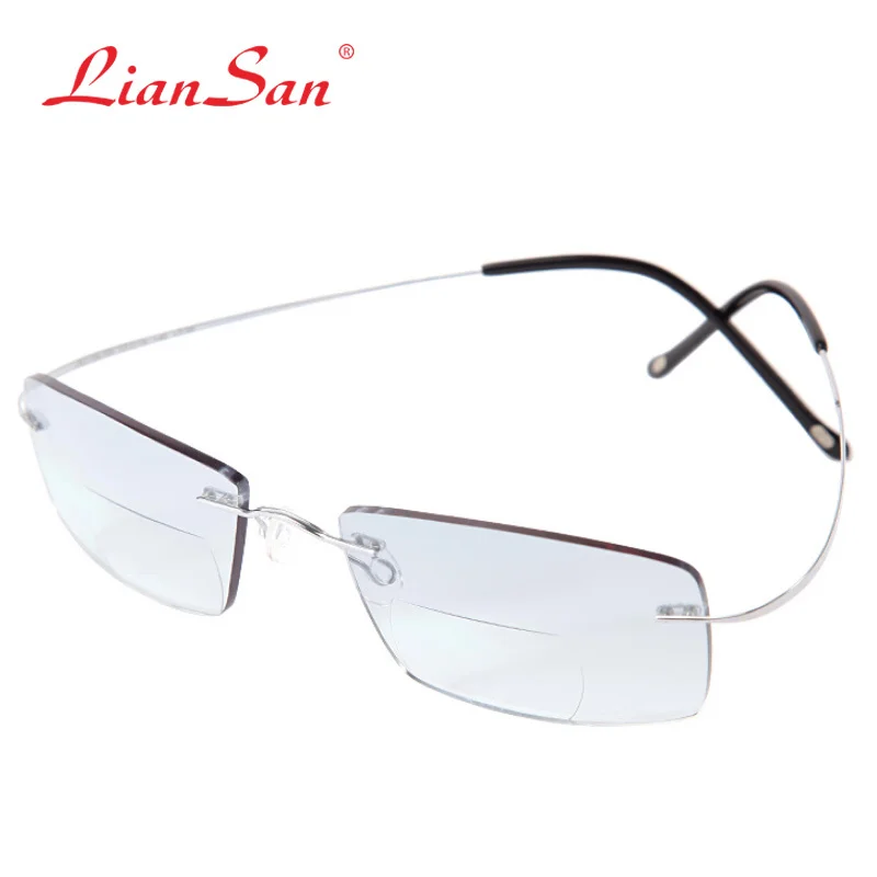 LianSan 2017 Titanium bifocal reading glasses men/Women LightWeight