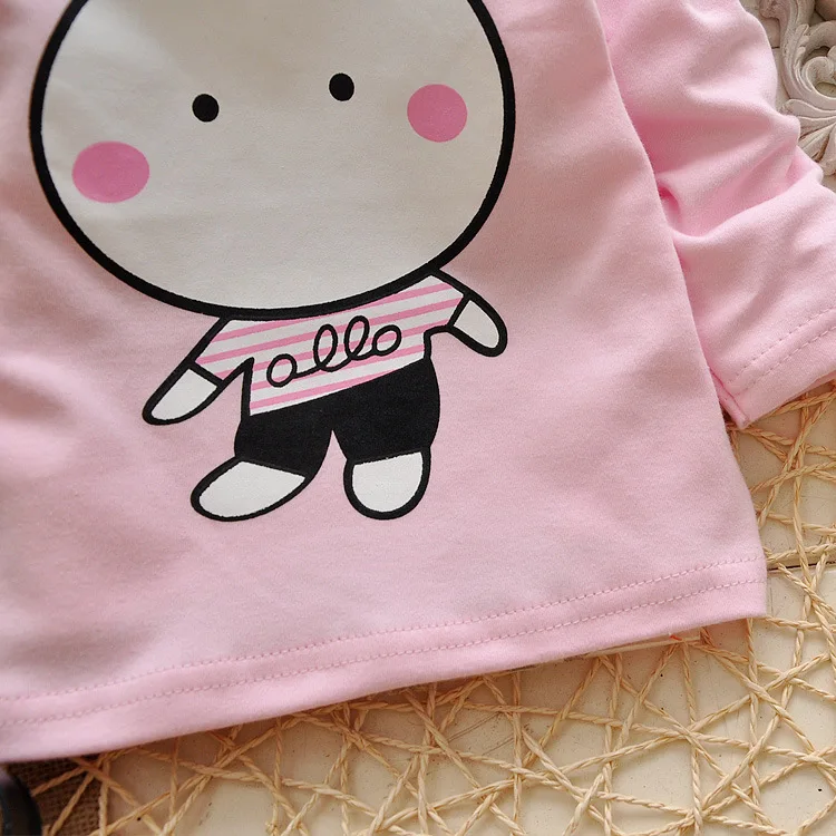 Детская Хлопковая футболка с милым рисунком для маленьких мальчиков и девочек розовые топы с круглым вырезом и пуговицами на плечах G043