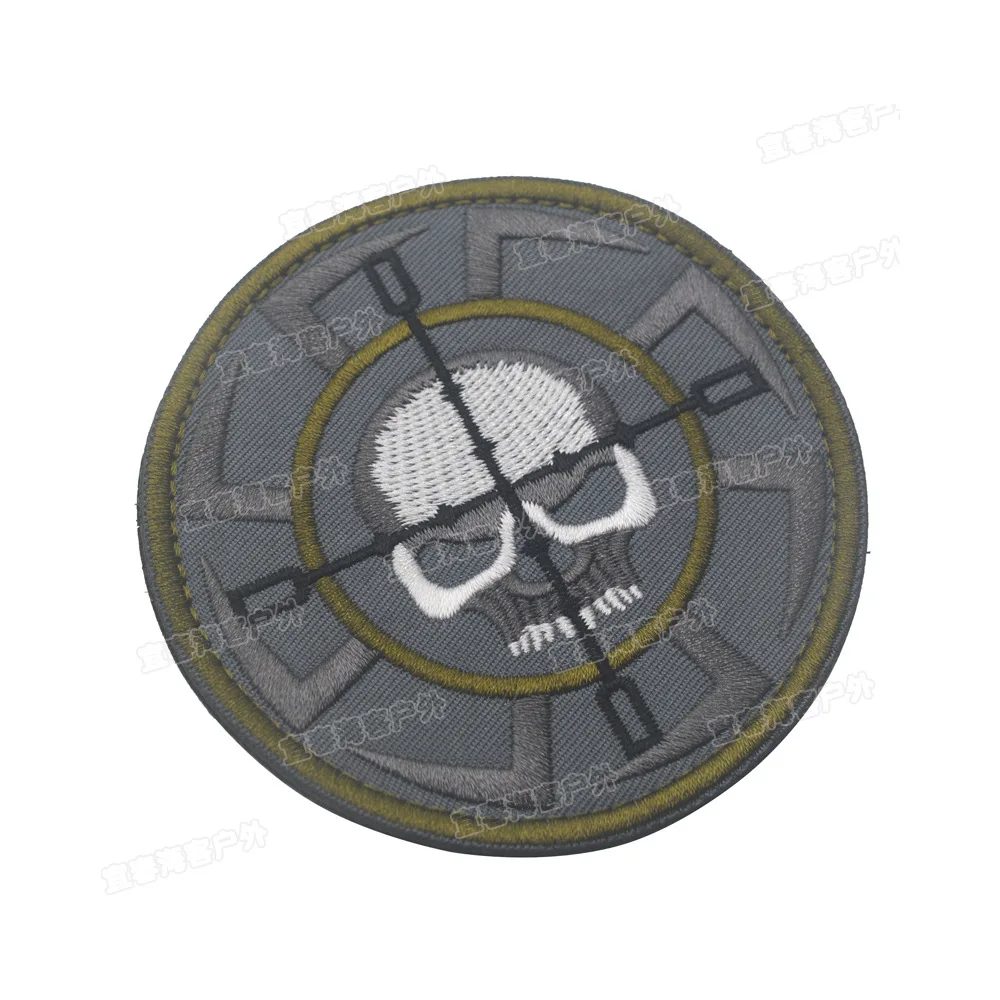 

Russian Security Round Embroidered Patch Russia Skull Military Morale Patches stripes Tactical Combat Emblem Appliques Badges