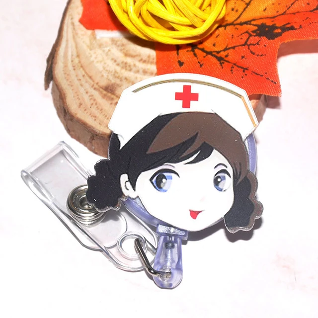 New Women And Men Doctor Retractable Card Holder Badge Reel Girl