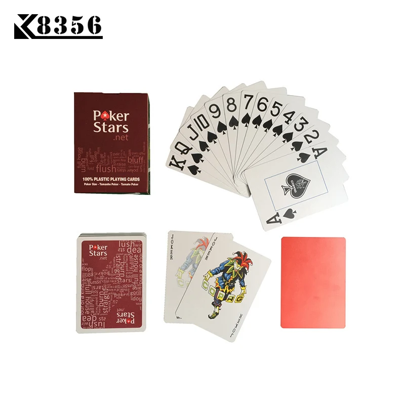 K8356 2 компл./лот Baccarat Texas Hold'em пластиковые игральные карты водонепроницаемые атласные для покера карты Pokerstar настольная игра 2,48*3,46 дюймов