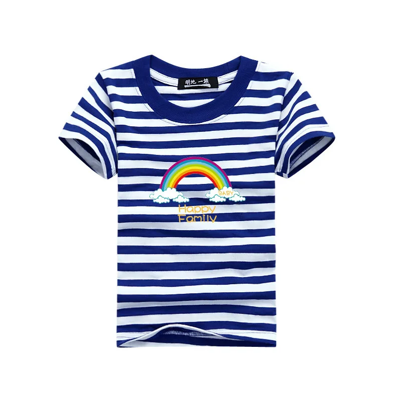 New Family Striped Summer Short-sleeve T-shirt Matching Family Clothing Outfits Mother Daughter Father Son baby clothes sailor