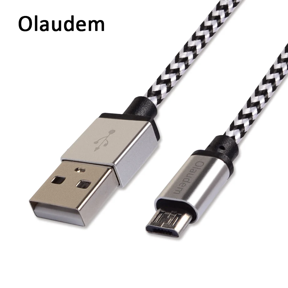 

Olaudem Mobile Phone Cable Micro USB Cables Nylon Braided USB Micro USB Cable Android Charging Cord For Samsung CB029
