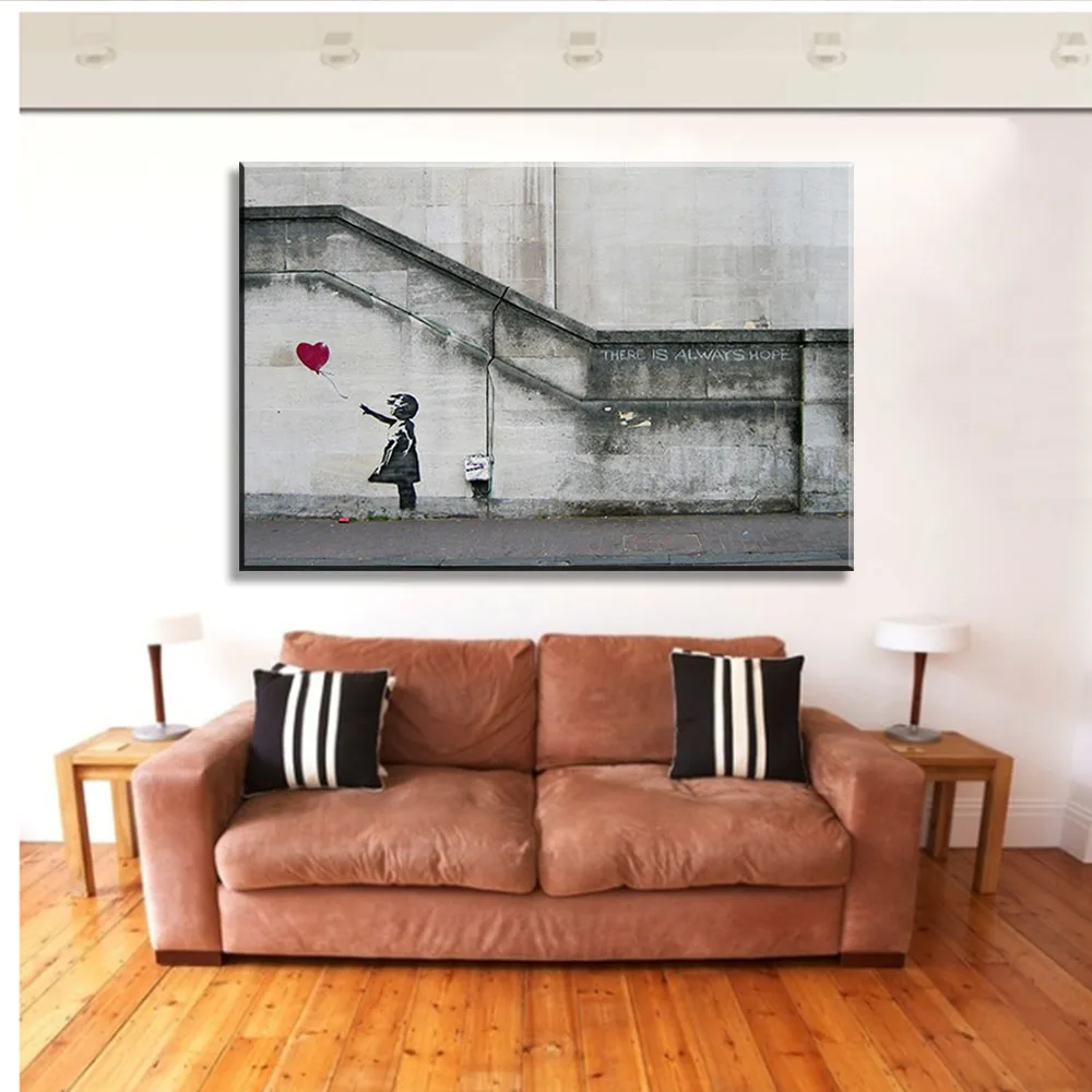 1 шт. Banksy граффити настенная живопись холст Художественная напечатанная картина