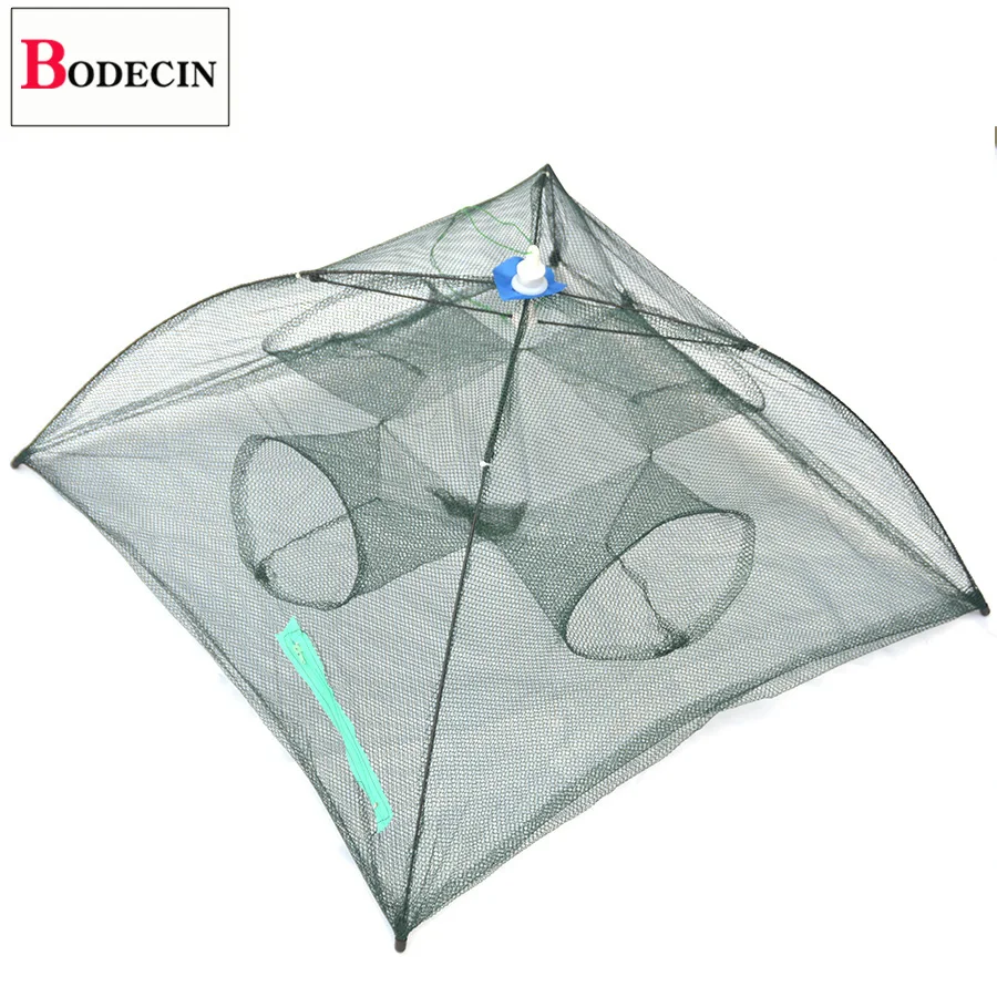 Folded Portable 4 Holes Fishing Net Network Casting Crayfish Catcher Shrimp Minnow Crab Baits Trap Cages Mesh Fish Nets China (6)