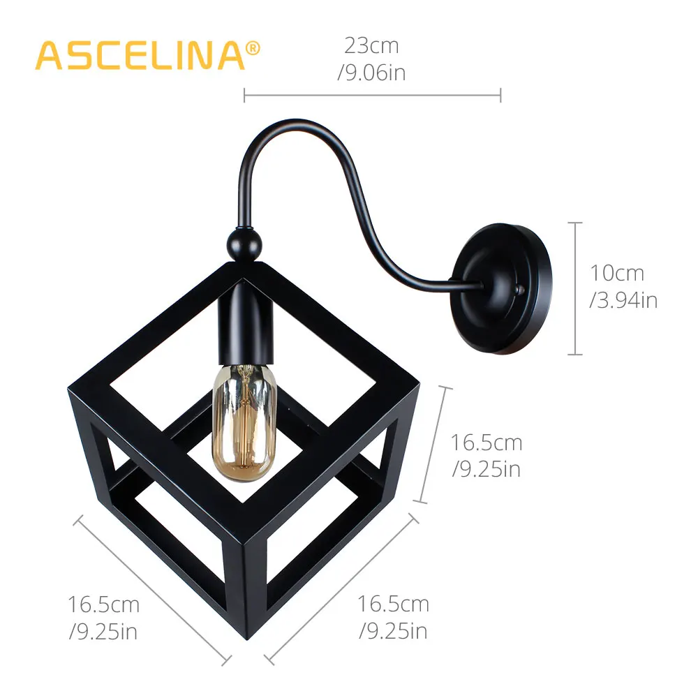 Ascelina, настенный светильник, лофт, американский стиль, Ретро стиль, внутреннее освещение, прикроватные лампы, промышленные бра Edis, настенные светильники для дома, 110 В/220 В, E27