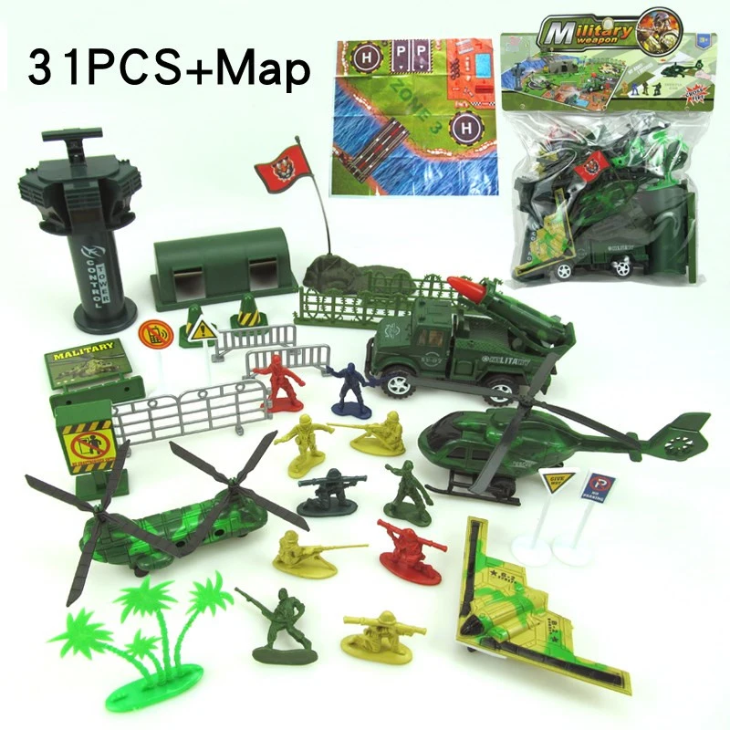 31 шт. детская Военная игрушка набор солдат песочный стол Модель игрушки и игры
