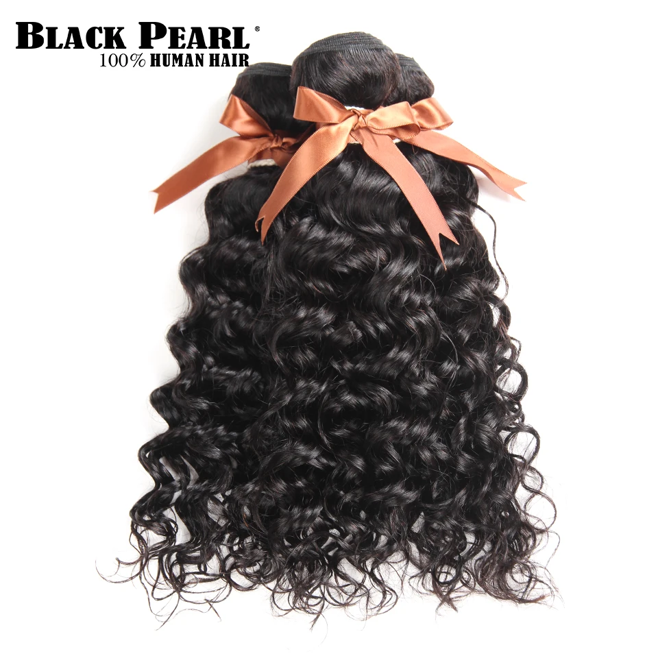 Черные перуанские пучки волос человеческие волосы уток натуральный цвет волна воды пучки 3 шт 10-26 дюймов не реми волосы