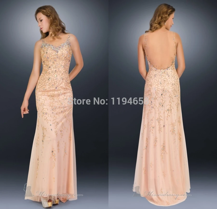 Sexy Scoop Neck Beaded Mermaid Prom font b Dresses b font Floor Length Organza 2016 Free