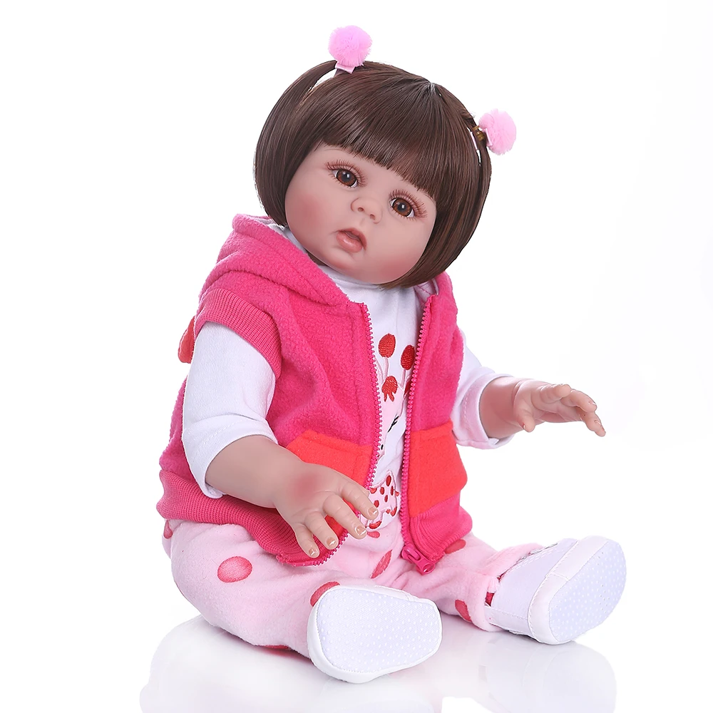 NPK 48 см Новорожденный bebe кукла для новорожденных девочек в загара кожи полный