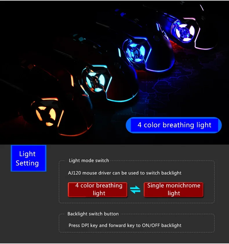 Ajazz AJ120 Gaming Mouse USB Wired Mouse (3)