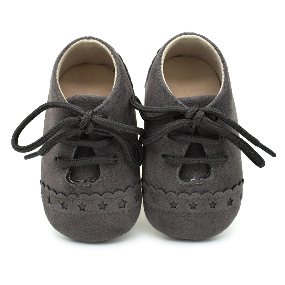 Новинка года; брендовые туфли для младенцев с мягкой подошвой для маленьких мальчиков; кроссовки в стиле ретро; размеры для новорожденных до 18 месяцев - Цвет: Темно-серый
