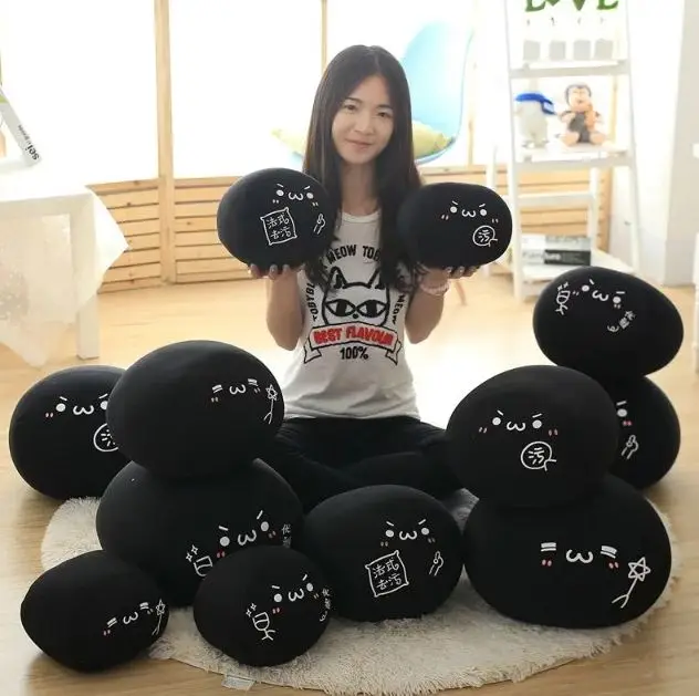 

1pcs 40cm Creative Funny Expression Pillow Yan Text Bubble White Foam Particles Pillow Plush Toy Waist Cushion Pillow
