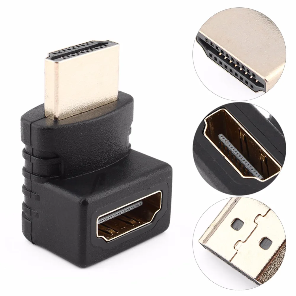 HDMI Cable Adapter Male to HDMI Female 270/90 Degree Angle Cable Adapter Converter Extender for 1080P HDTV HDMI Cable Connector