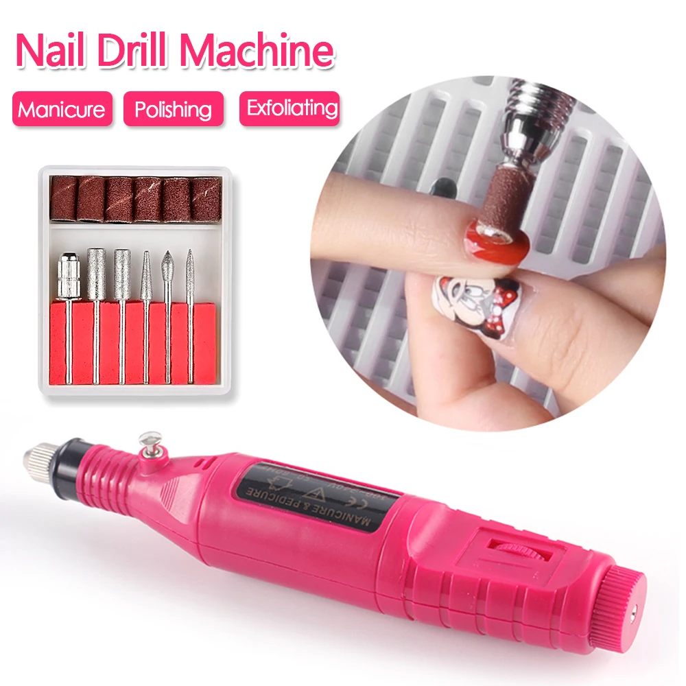 1Set Power Electric Nail Drill Machine Kit Nail Tips Manicure Machine Nail Art Pen Pedicure Nails Art Tools EU/US Plug Dropship