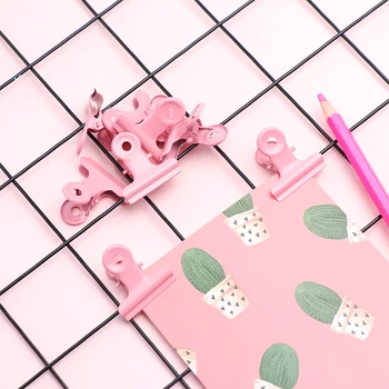 

10PCS/set Creative Clip Cute Pink Metal Clips Office Accessories Paper Clips Photo Clips