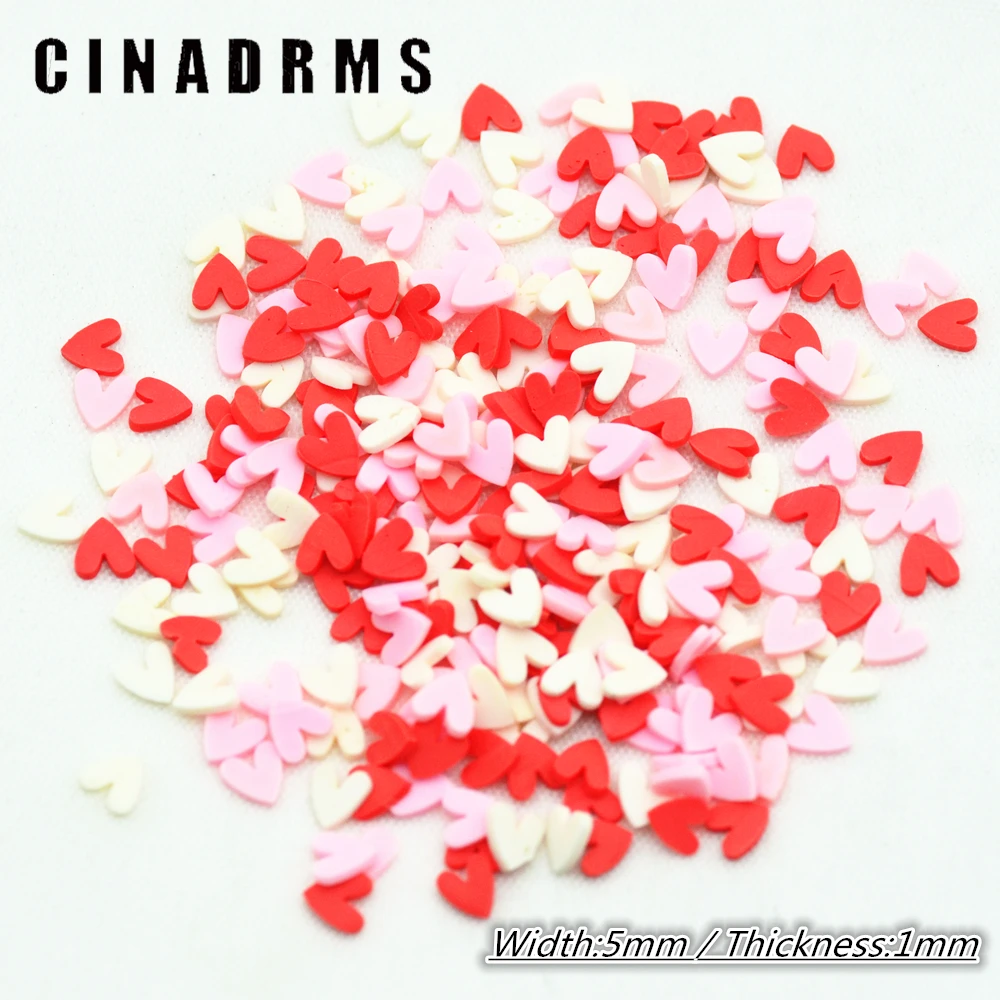 

10 gram 5mmX1mm Three-Color Tiny Fimo Clay Hearts,Fimo Clay Embellishment Supplies,Flatback Scrapbooking Miniatures,Home Deco