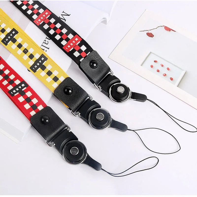 المحمول شريط لتعليق الهاتف المحمول شنق حبل الرقبة سلسلة منقوشة الكرتون البوليستر YH1 USB ID بطاقة DIY شارة الحبل ل مفاتيح لهواوي سامسونج
