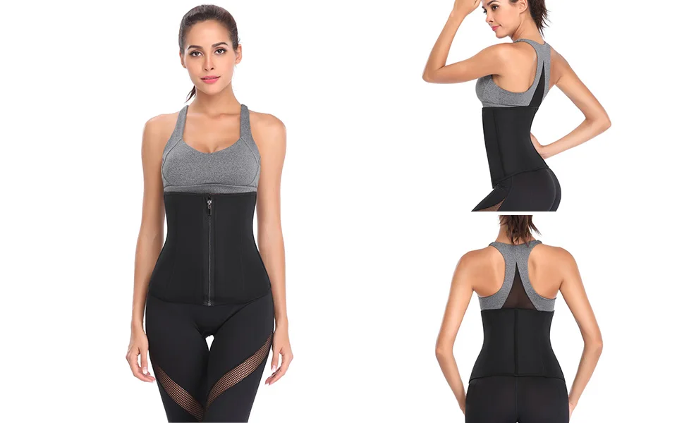Neoprene Waist Trainer Corset Double Control Waist Shaper Underbust Corsets Steel Boned Back Support Body Shaper                (15)