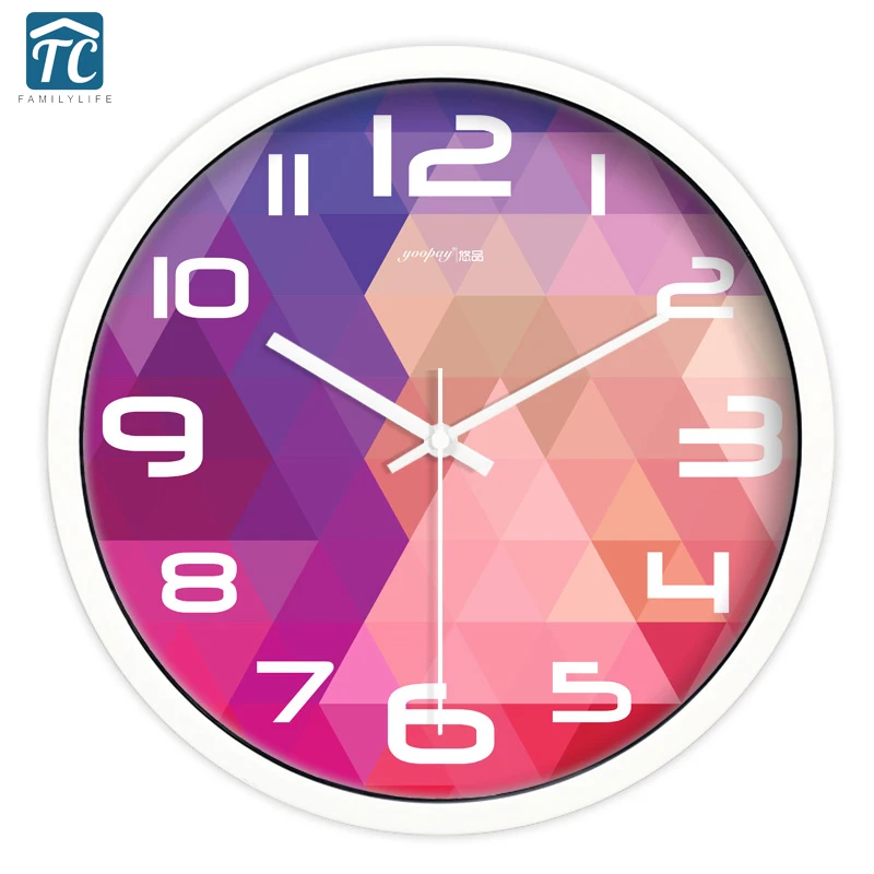 Colorful Living Room Quiet Quartz Wall Clock Home Decoration Bedroom