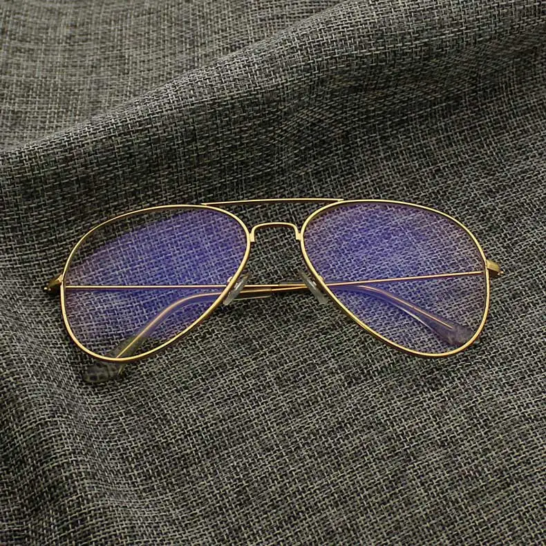 Women Men Transparent Spectacles Computer Glasses Fashion Anti Blue Ray Clear Lens Metal Frame Eyeglasses Oculos De Grau Female - Цвет оправы: Gold