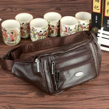 Золотая Коралловая поясная сумка из натуральной кожи, Мужская поясная сумка, сумка на пояс для денег, маленькая Повседневная дорожная сумка для телефона, сумки на плечо для мужчин