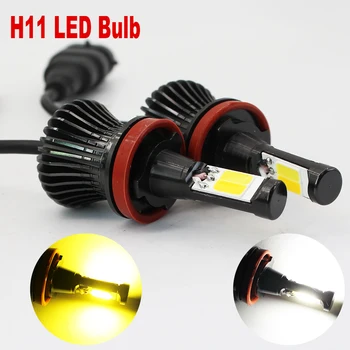 

H11 LED Fog Lamp H1 H3 H7 9005 9006 880 881 Bulbs 21W COB chips White Amber/Yellow Dual Color switch Car Auto Fog Driving Lights