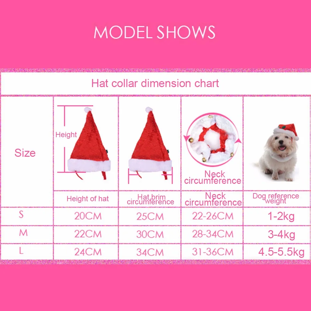 2 шт./компл. Pet Рождество собака шляпу и воротник с колокольчиками милые собаки кошка Рождество Санта-украшения Костюмы Pet аксессуары украшения