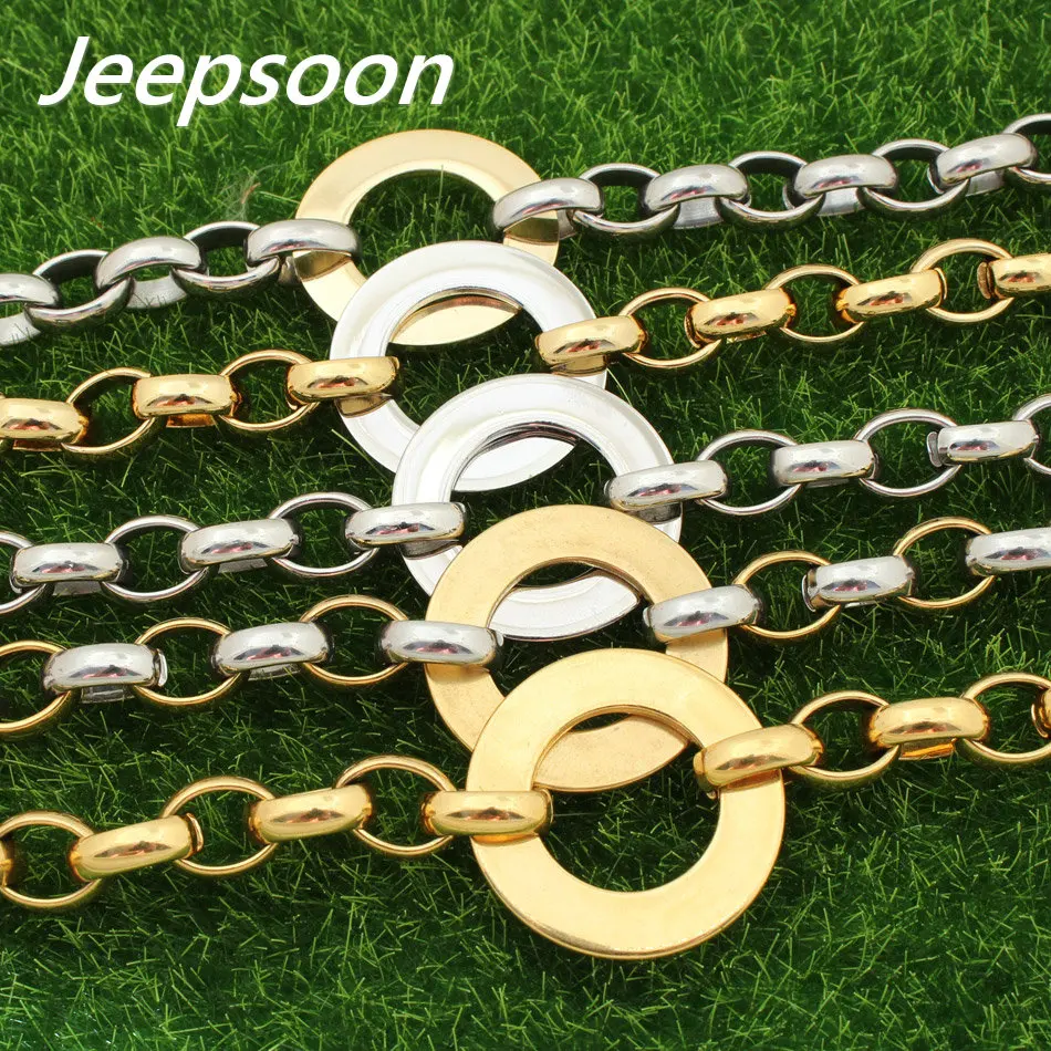 Fashion Stainless Steel Jewelry For Woman Round Bracelet Chain High Quality Multi-Color For Choose Jeepsoon BGEGAAAJ
