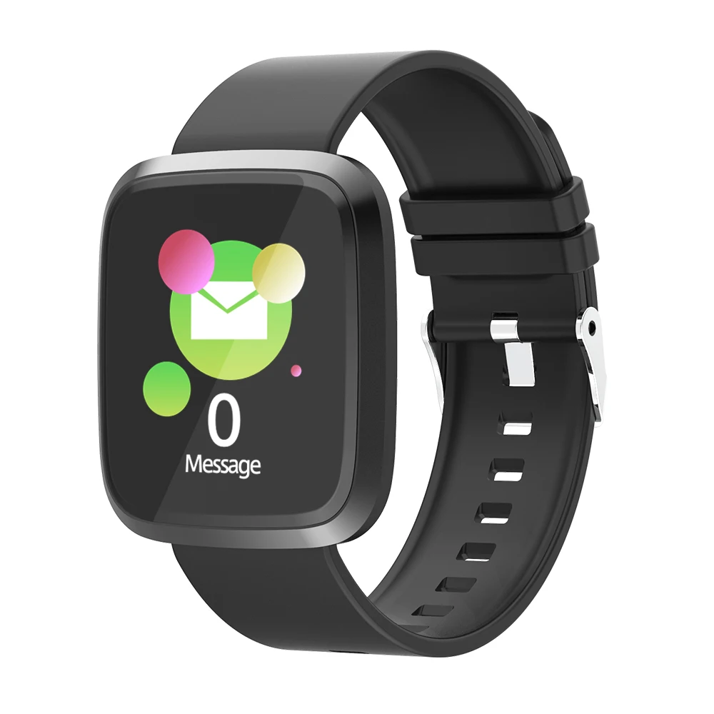 Сенсорный экран Bluetooth водонепроницаемый смарт-часы браслет фитнес-трекер кровяное давление сердечный ритм Длинный резервный браслет - Цвет: Черный