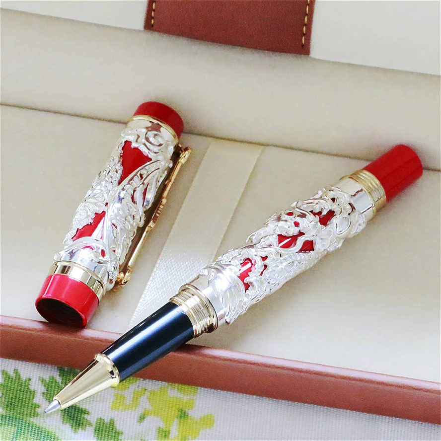 Роскошная Шариковая ручка JINHAO Dragon and Phoenix 0,7 мм, тяжелая Ручка-роллер, офисные принадлежности, подарок