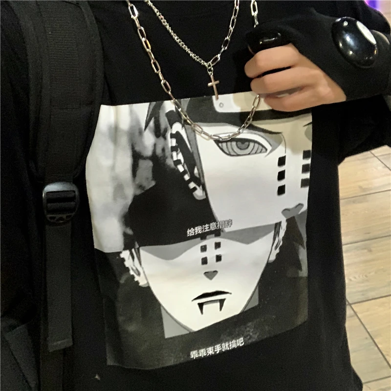Harajuku/Одежда для пар Летняя уличная одежда Винтажная футболка в Корейском стиле с